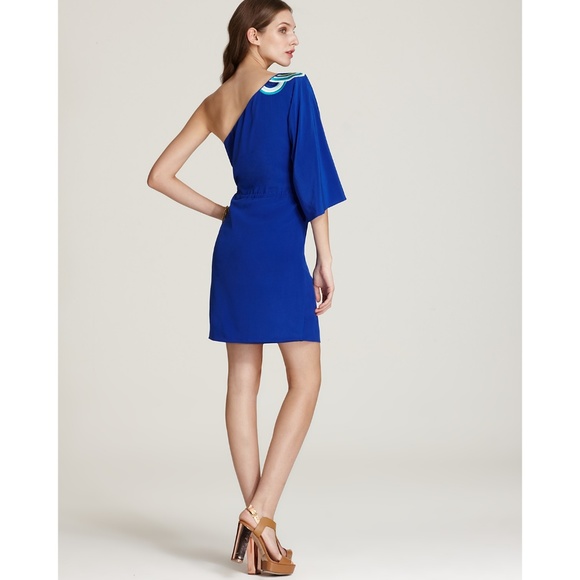 Trina Turk One Shoulder Blue Dress - Picture 2 of 6
